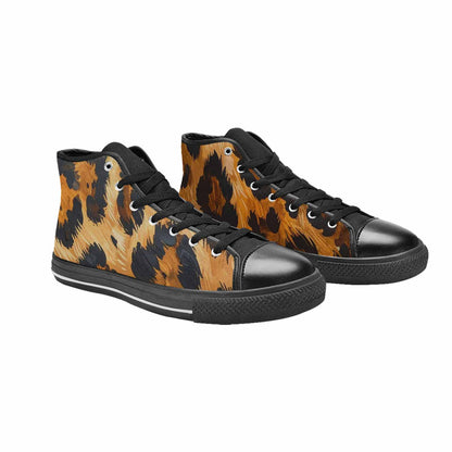 MEN'S Leopard Soft Airbrush Gradient High Top Canvas Aesthetic Sneakers