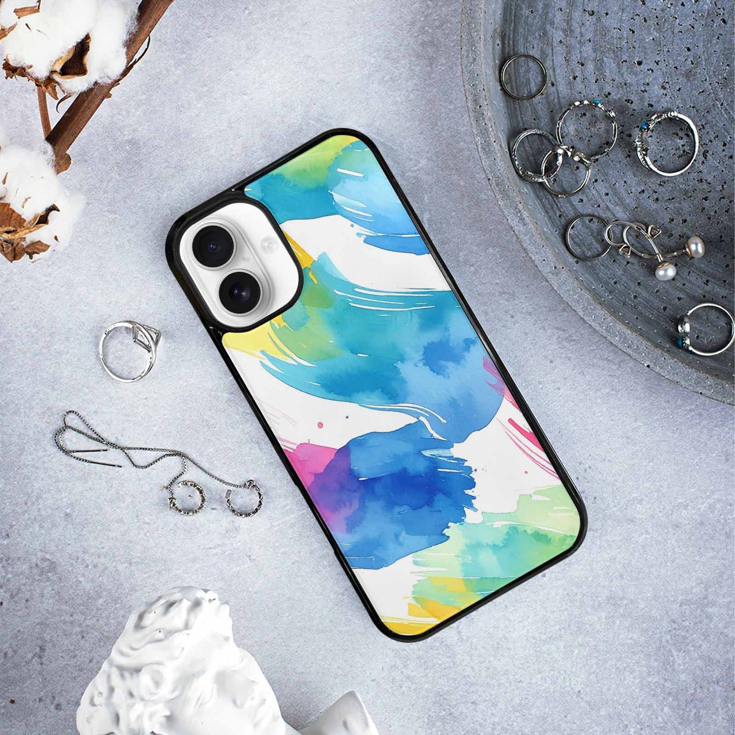 iPhone 16 Plus Case — Trans Strong Watercolor Seamless Pattern Vibrant, Unique Phone Case Design