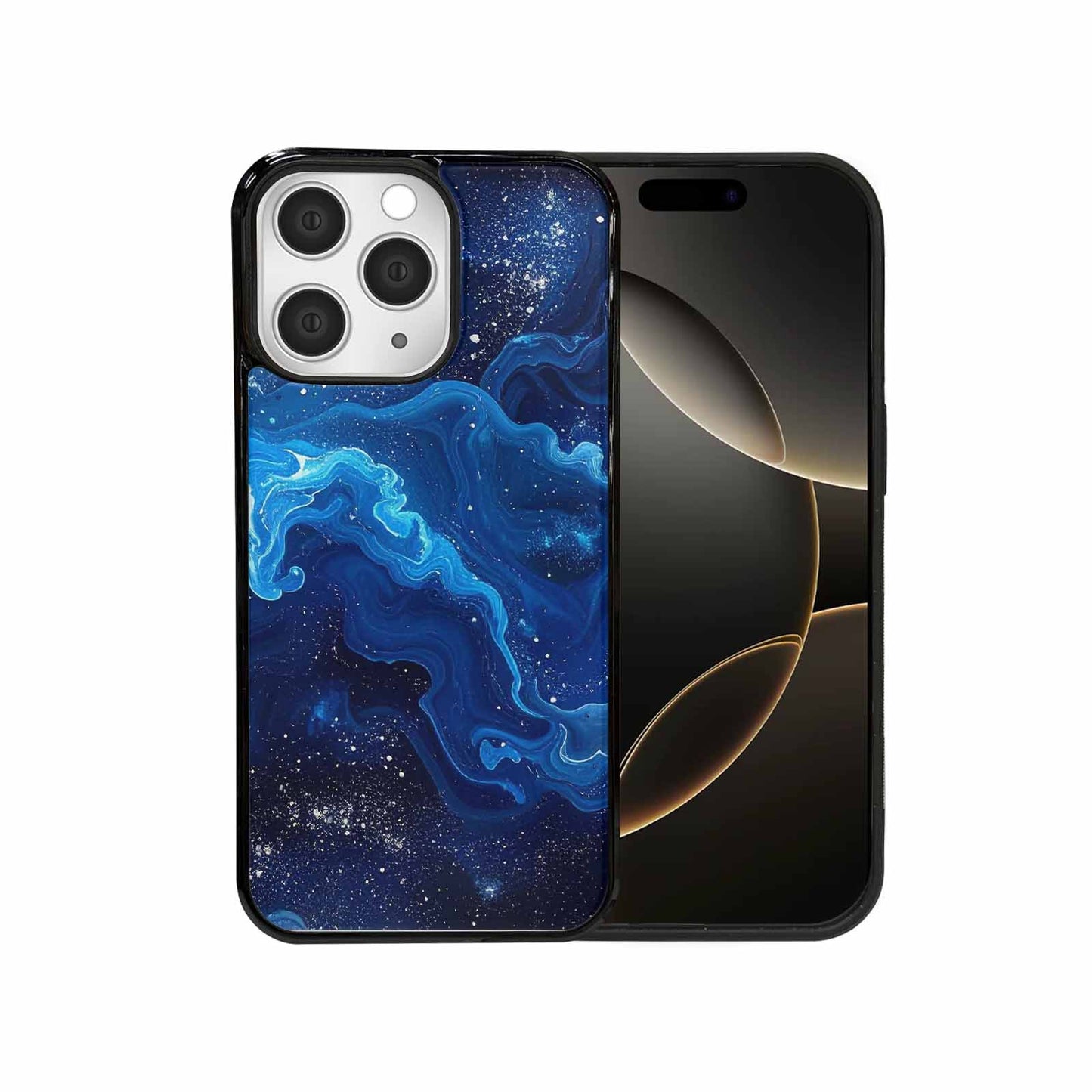 iPhone 15 Pro Max Case — Galaxy Art Blue Starfield Small Galaxy, Custom Printed Phone Case