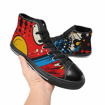 MEN'S Comic Book Halftone High Top Canvas Grunge Shoes