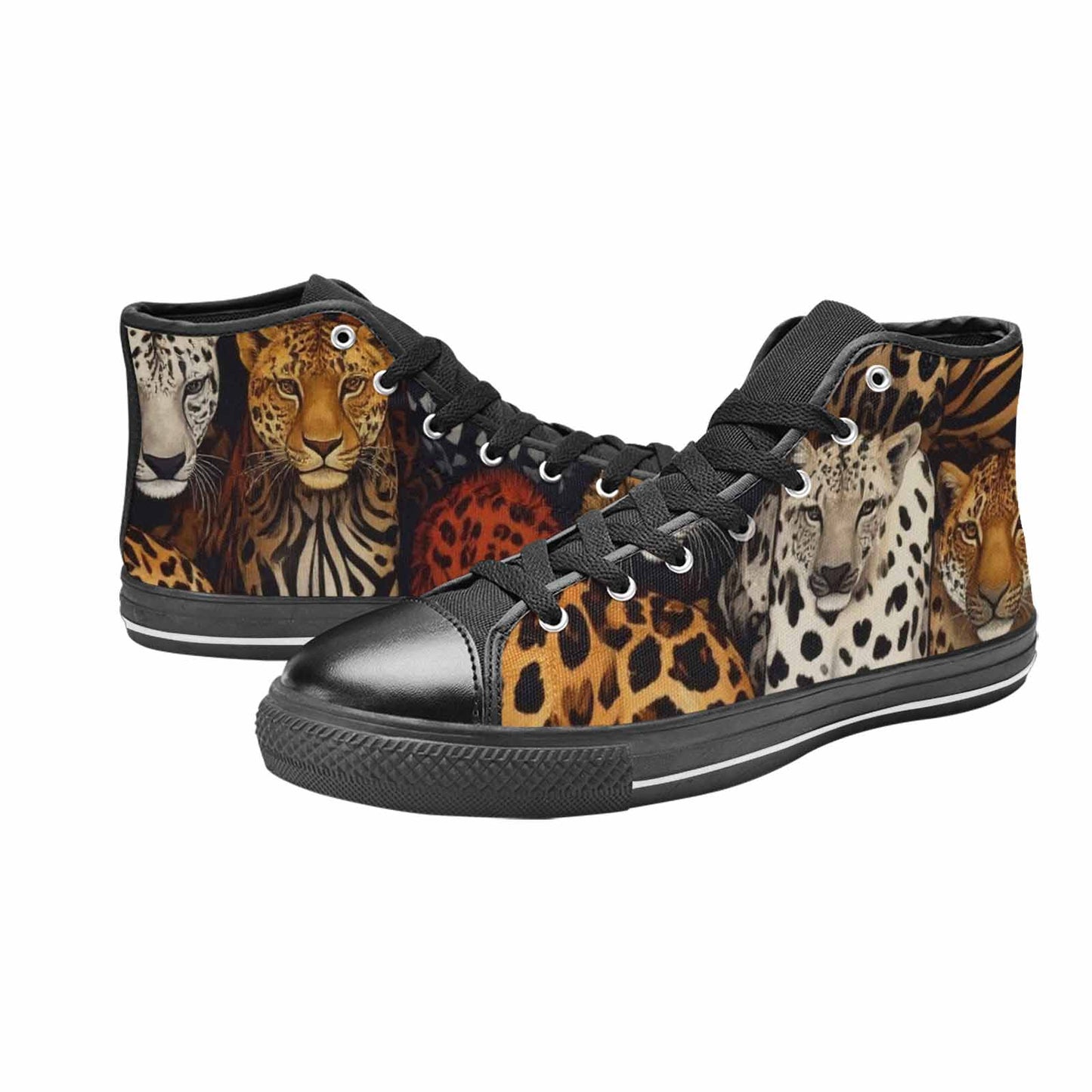 MEN'S Animal Print High Top Canvas Neon Fantasy Custom Shoes