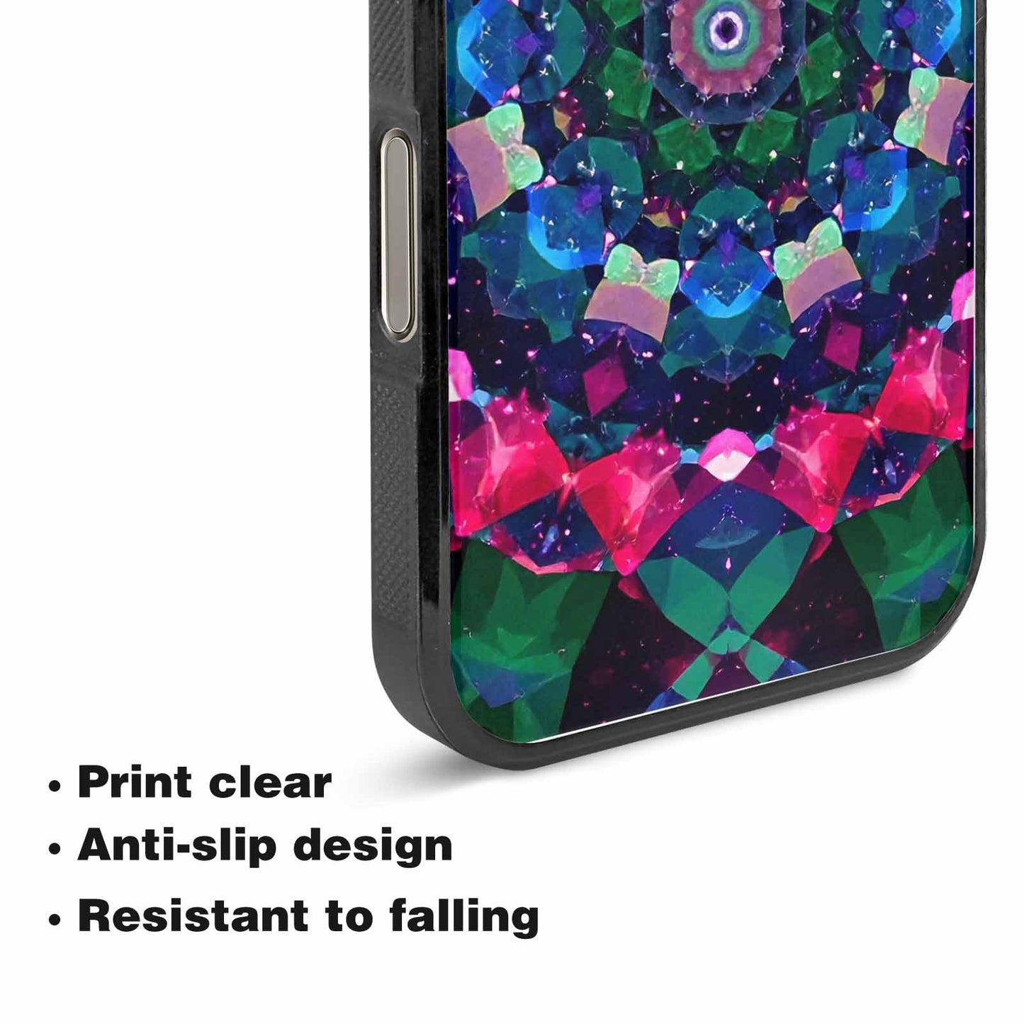 iPhone 15 Pro Max Case — Crystal Mandala Art Seamless Pattern Vibrant, Custom Phone Case