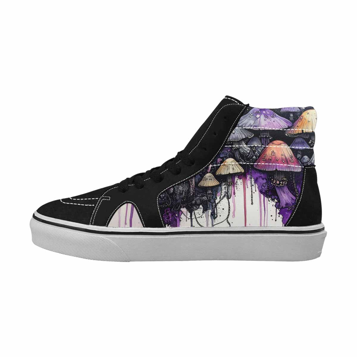 MEN'S Rainbow Drip Mushrooms High Top Canvas Vivid Sneakers