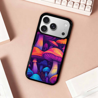 iPhone 17 Pro Case — Psychedelic Mushroom Cartoon Pattern Cartoon Cute, Custom Printed Phone Case