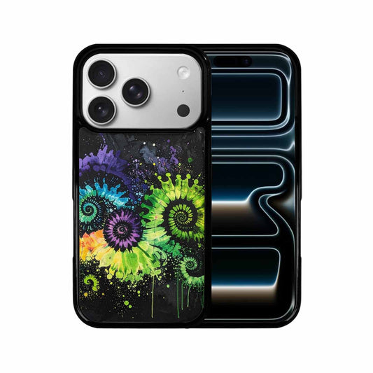 iPhone 17 Pro Case — Black Green Ink Tie Dye Tie, Custom Print Case Cover