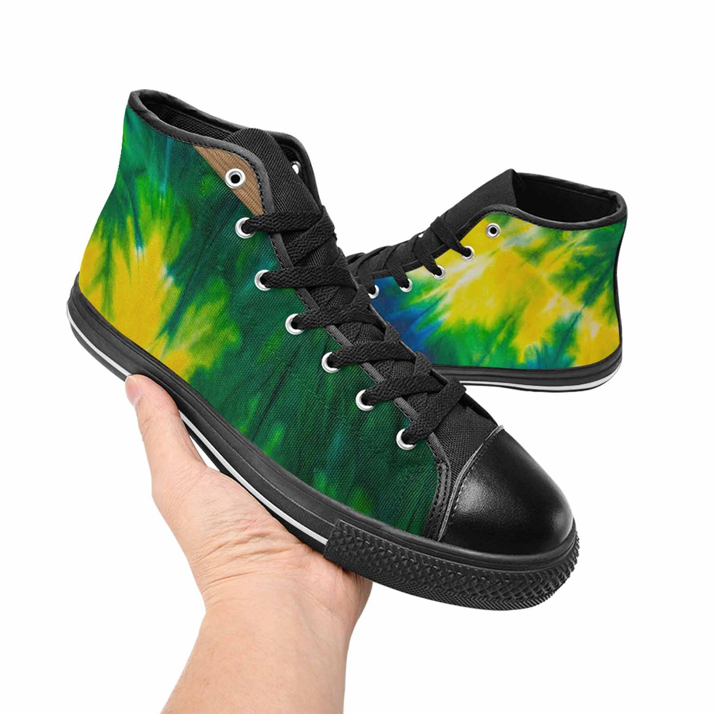 MEN'S Tie Dye Classic High Top Canvas Vibrant Chaos Shoes