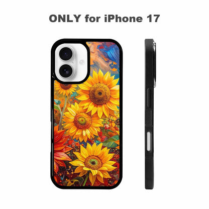 iPhone 17 Case — Impressionist Sunflower Brushstroke Pattern Floral, Custom Print Case Cover