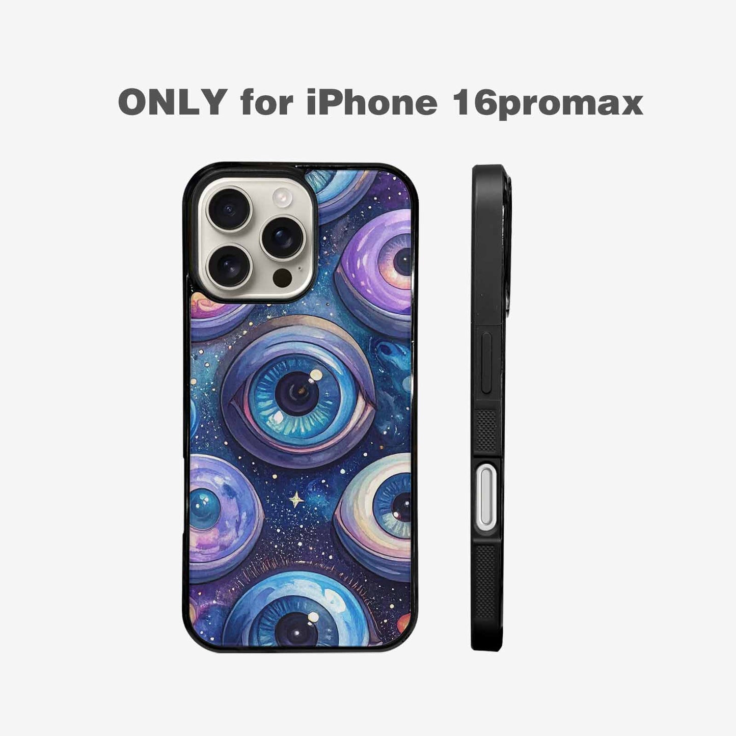iPhone 16 Pro Max Case — Cartoon Eyeballs Galaxy Personalized Phone Cover, Custom Printed Phone Case