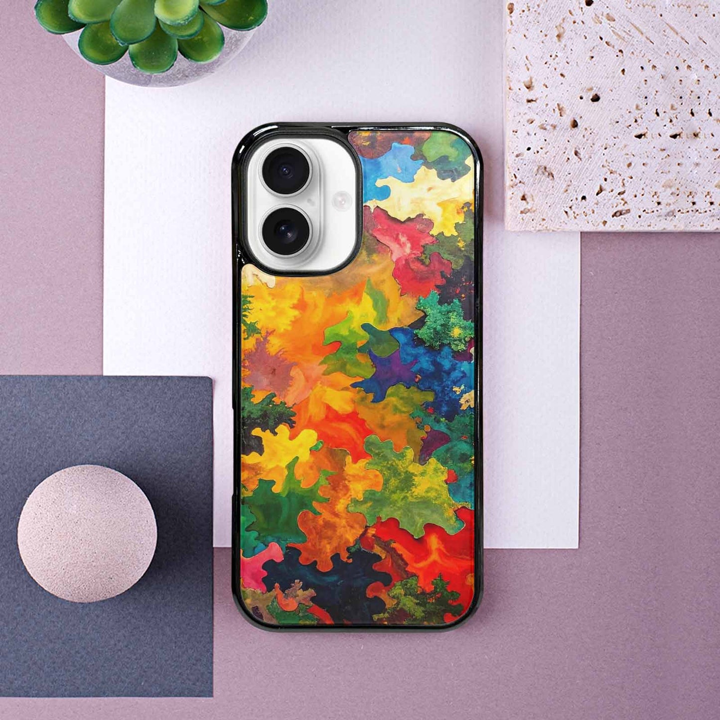 iPhone 16 Case — Camo Patches Full Color Vibrant Camo, Custom Made Phone Cover