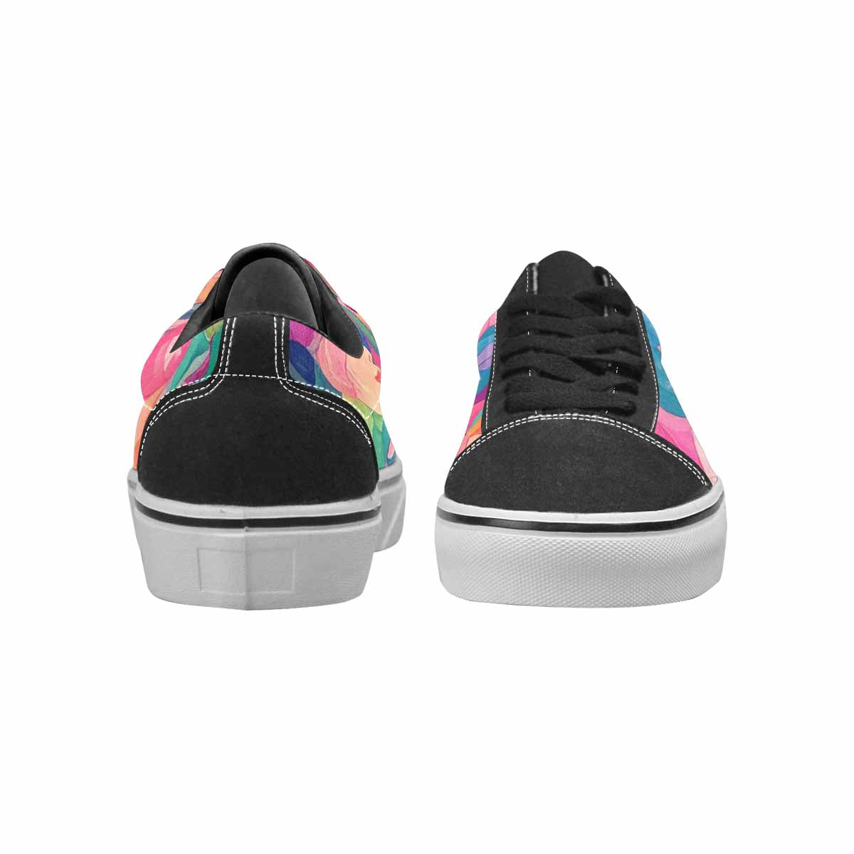 WOMEN'S Polysexual Flag Color Canvas Lace-Up Surreal Custom Sneakers