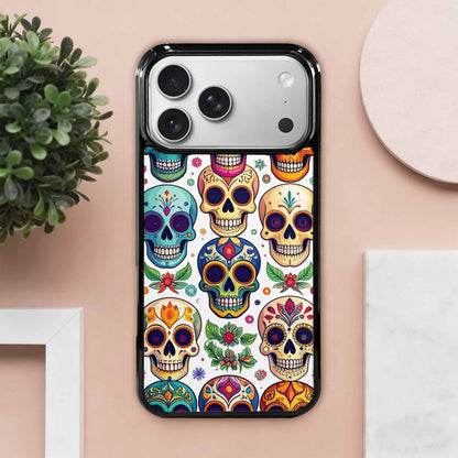 iPhone 17 Pro Max Case — Vibrant Skull Seamless Gothic Skulls, Custom Print Case Cover