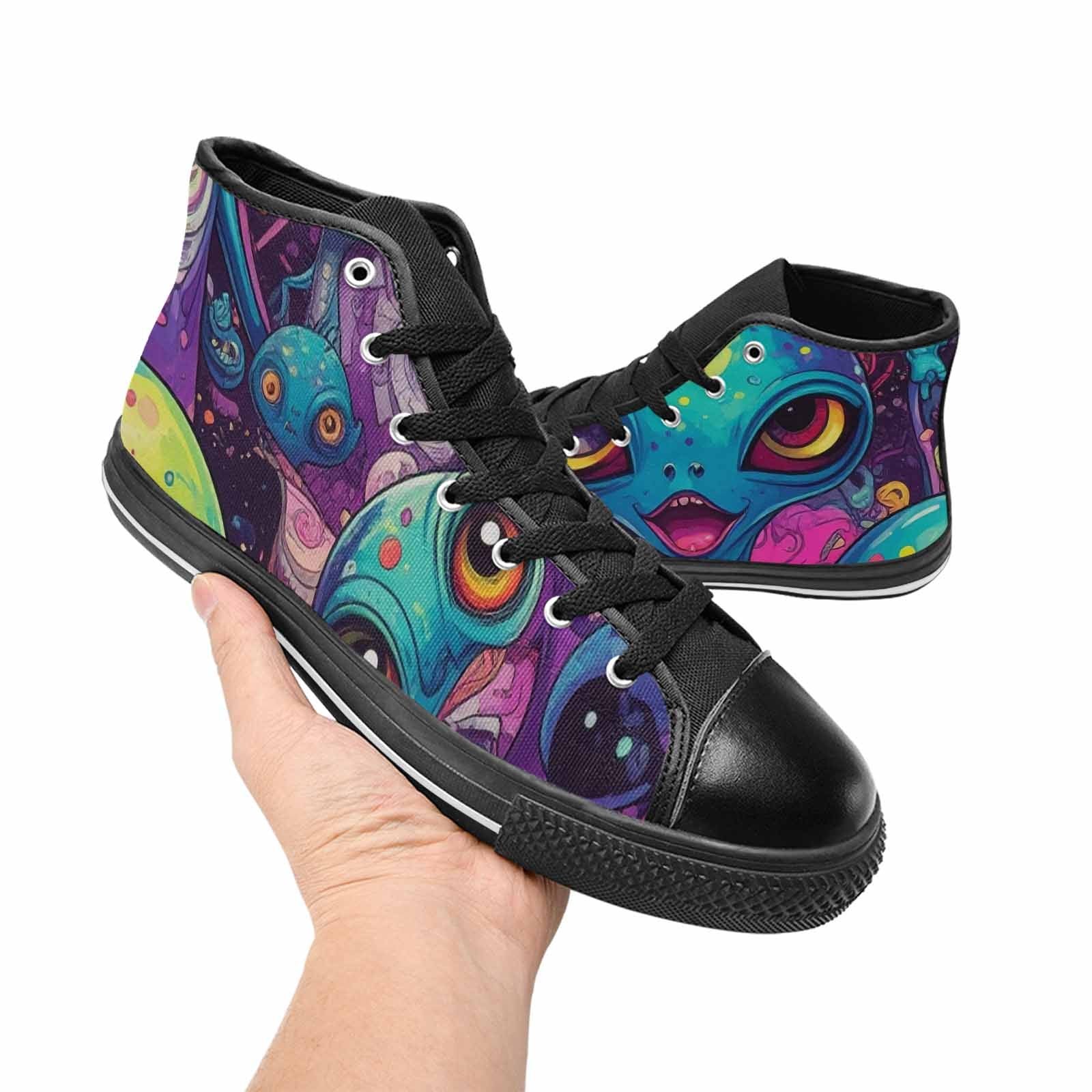 MEN'S Cartoon Alien Characters High Top Canvas Aesthetic Custom Shoes