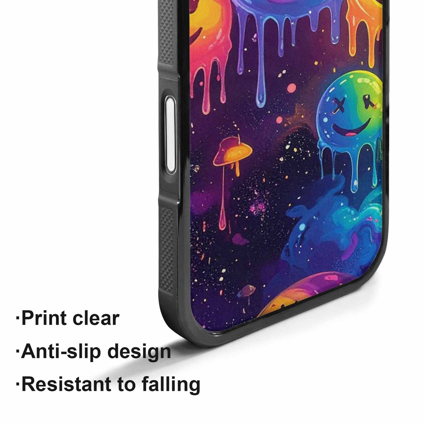iPhone 17 Case — Melting Rainbow Smiley Faces Original Art, Custom Made Phone Cover