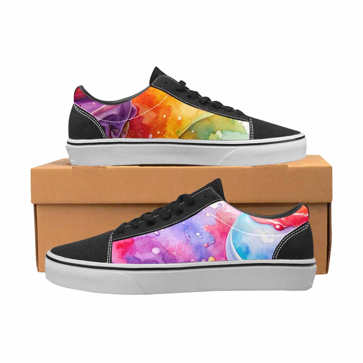 MEN'S Melting Icecream Collage Canvas Lace-Up Vibrant Chaos Sneakers