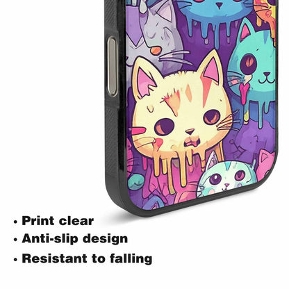 iPhone 16 Pro Max Case — Pastel Gore Cat Character Pattern Hundreds, Custom Print Case Cover