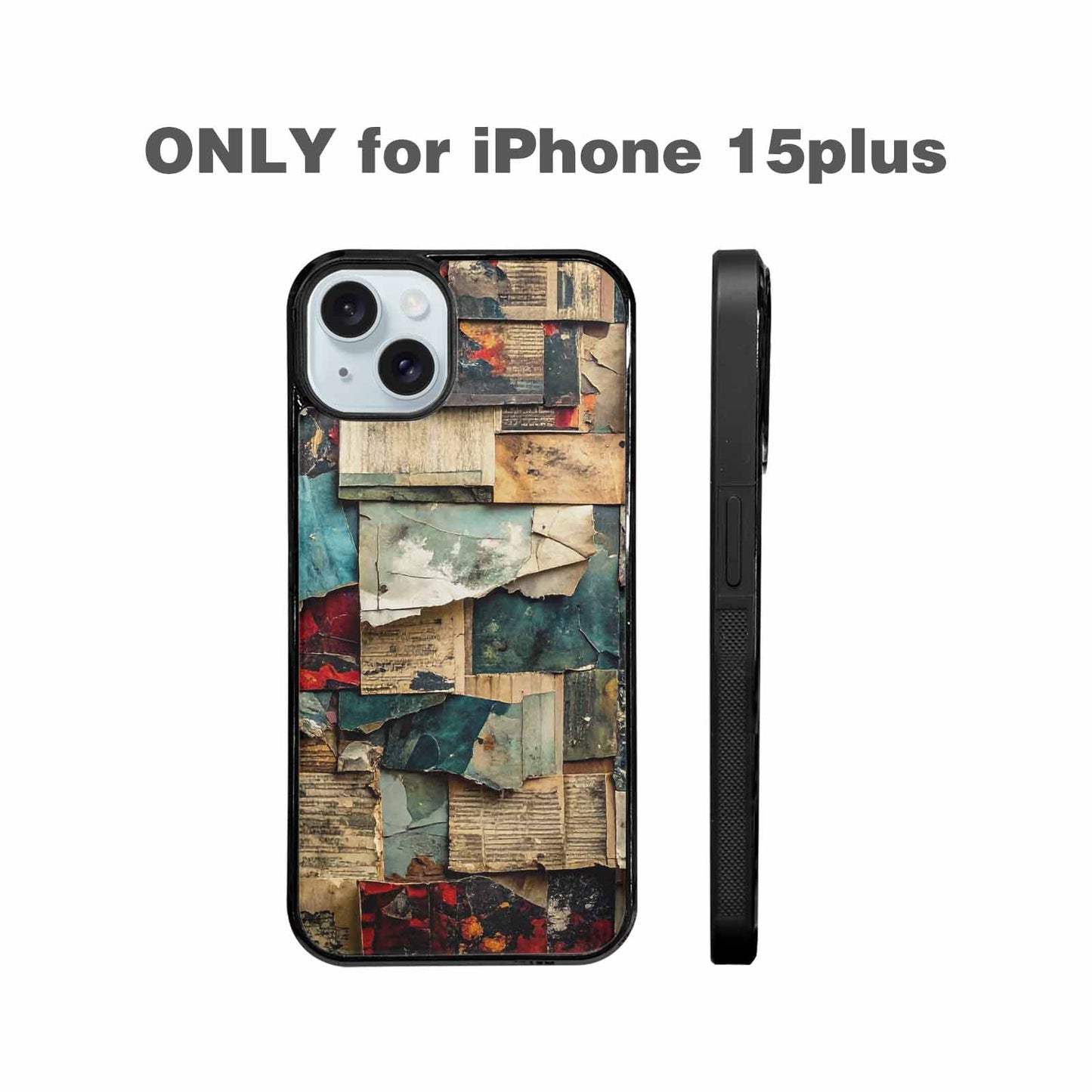iPhone 15 Plus Case — Distressed Grunge Texture Pattern Hundreds Of, Custom Art Phone Cover