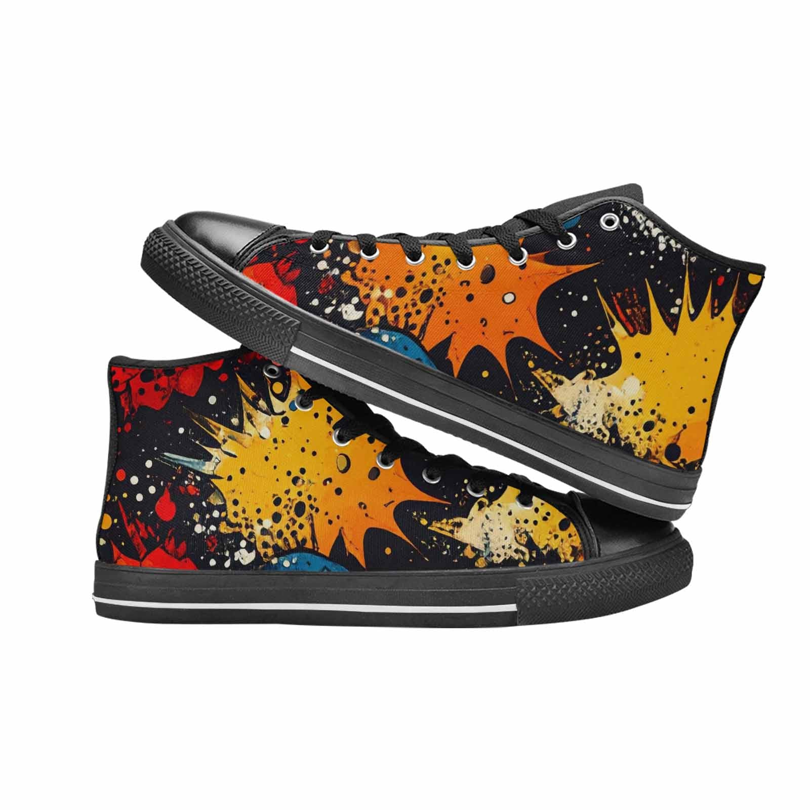 WOMEN'S Comic Book Halftone High Top Canvas Dreamcore Custom Sneakers