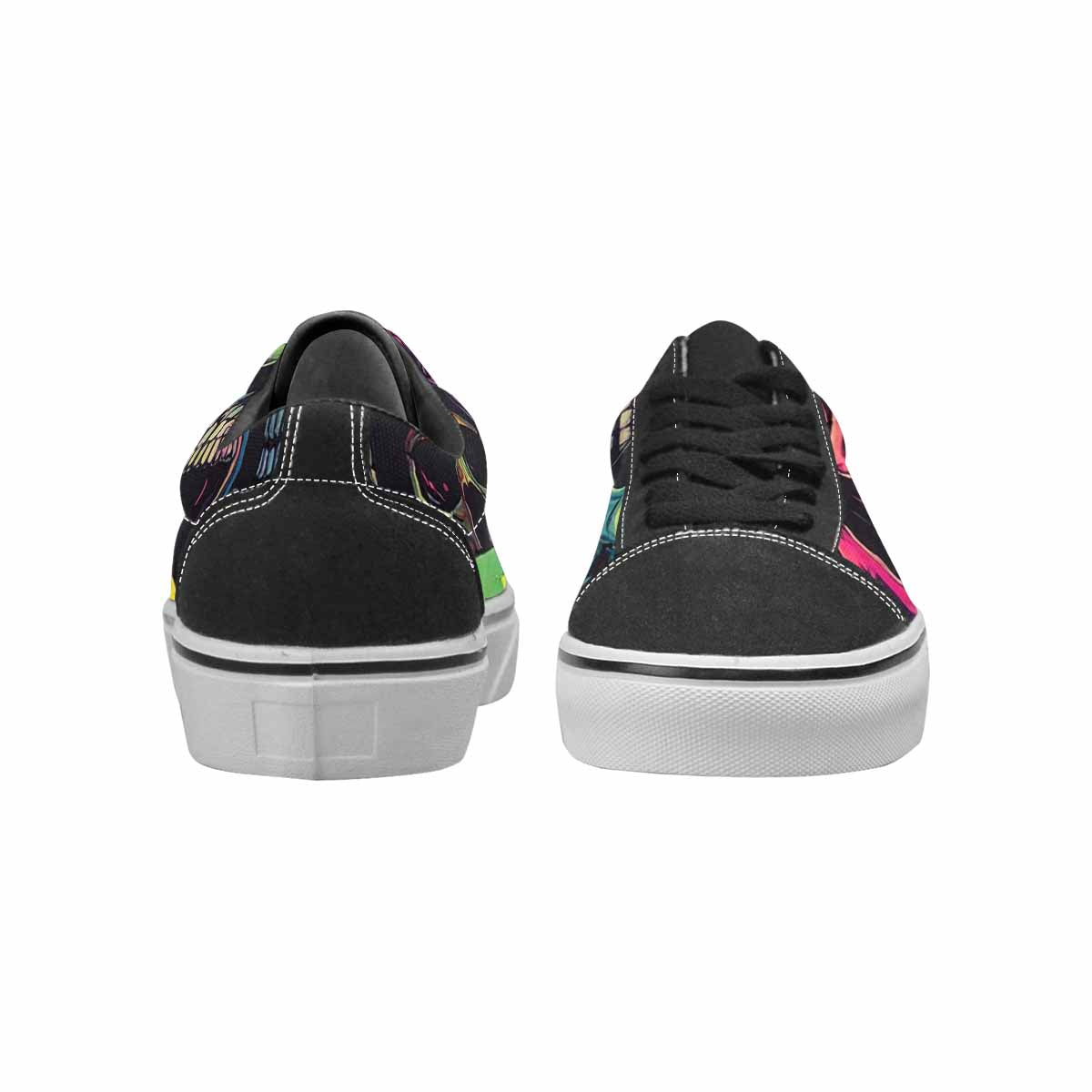WOMEN'S 1000s Skulls Neon Camo Lace-Up Canvas Vibrant Chaos Sneakers