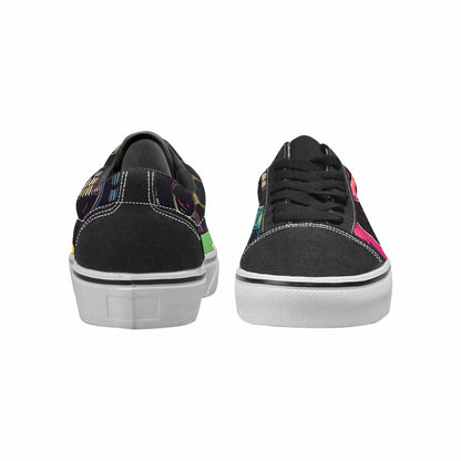 WOMEN'S 1000s Skulls Neon Camo Lace-Up Canvas Vibrant Chaos Sneakers