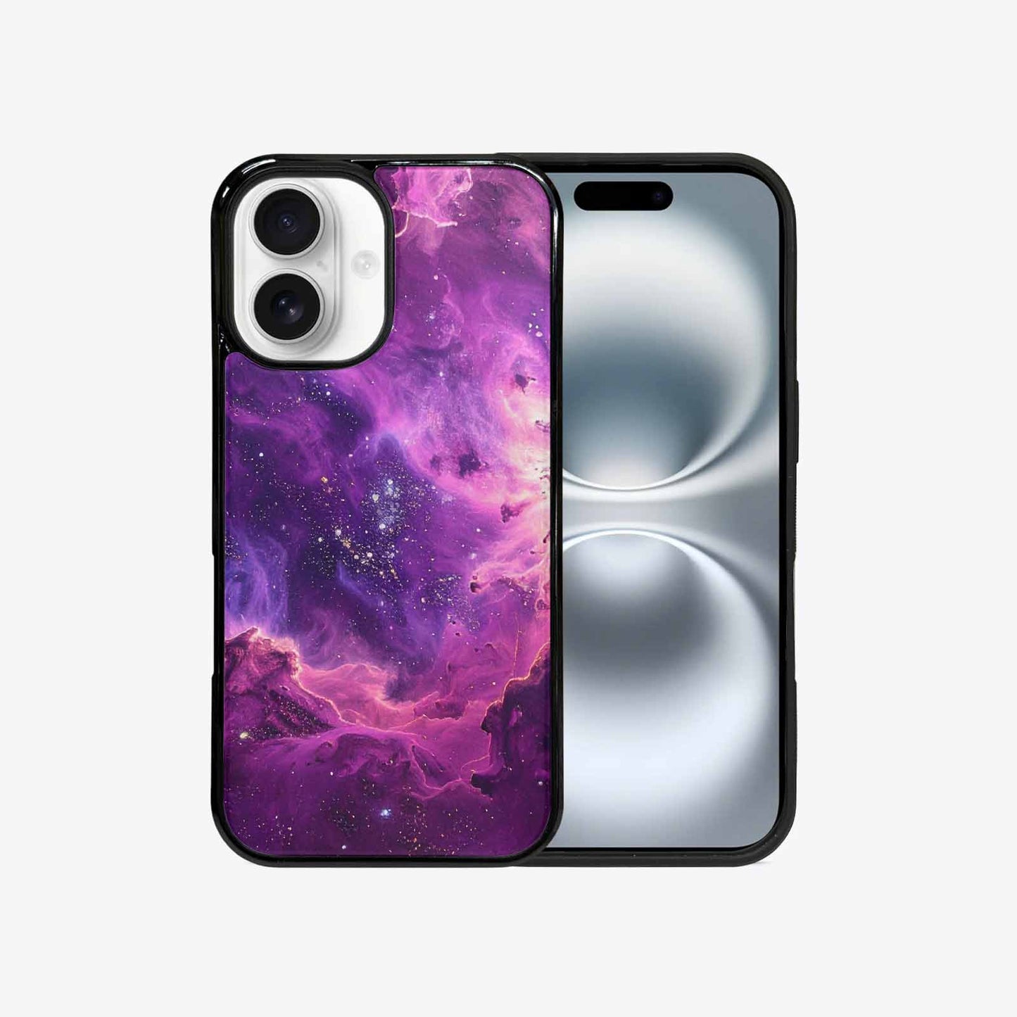 iPhone 16 Case — Purple Color Tones Nebula Texture With, Custom Print Case Cover