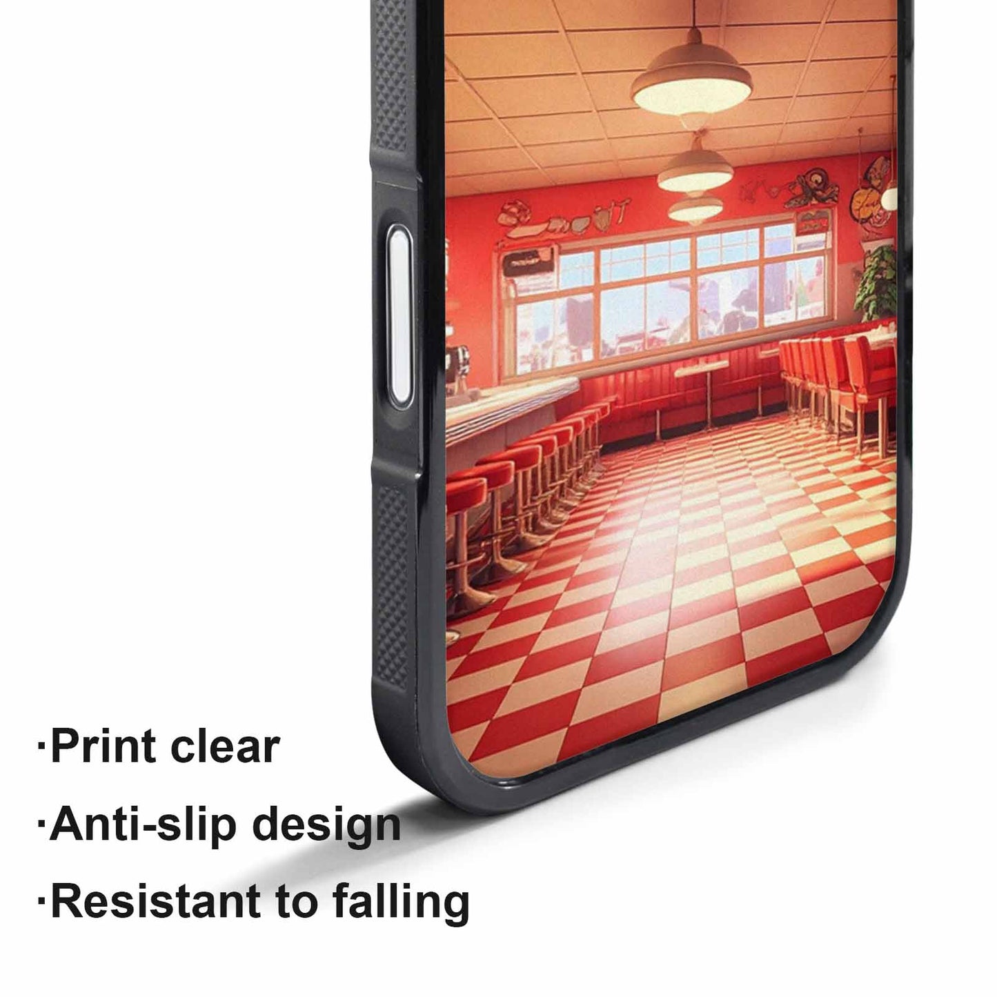 iPhone 17 Pro Case — Diner Cartoon Art Pattern Retro Vintage, Custom Printed Phone Case