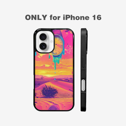 iPhone 16 Case — Surrealist Dreamscape Pattern Melting Clocks Desert, Unique Phone Case Design