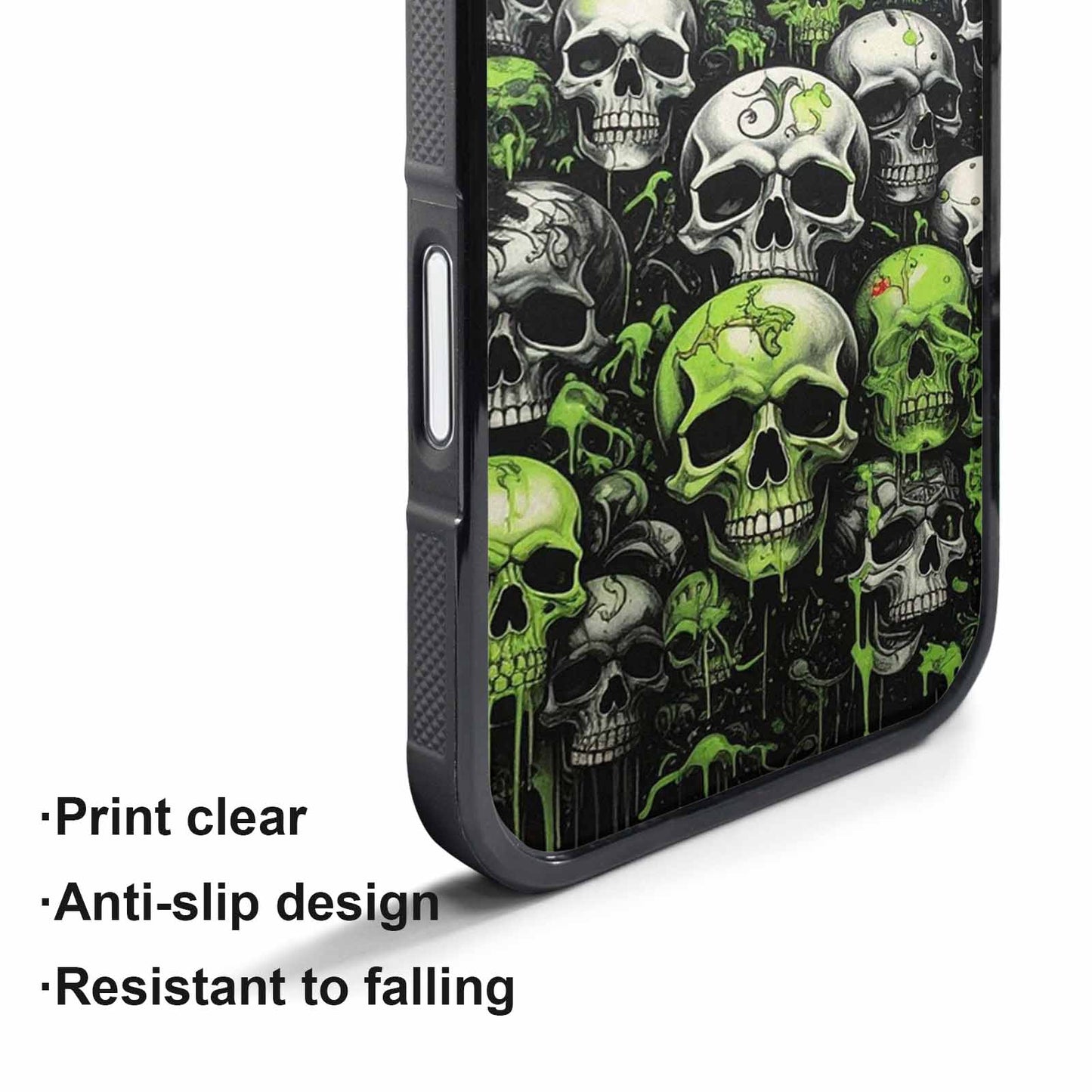 iPhone 17 Pro Case — Skulls General Black Green Ink Gothic, Custom Print Case Cover