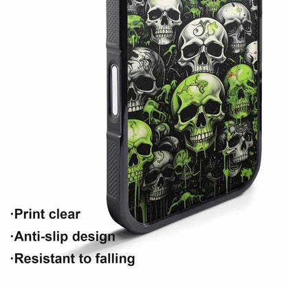 iPhone 17 Pro Case — Skulls General Black Green Ink Gothic, Custom Print Case Cover