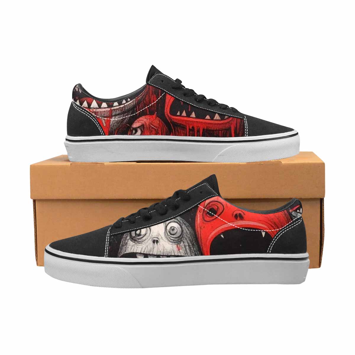 WOMEN'S Monsters (general) Lace-Up Canvas Surreal Custom Shoes