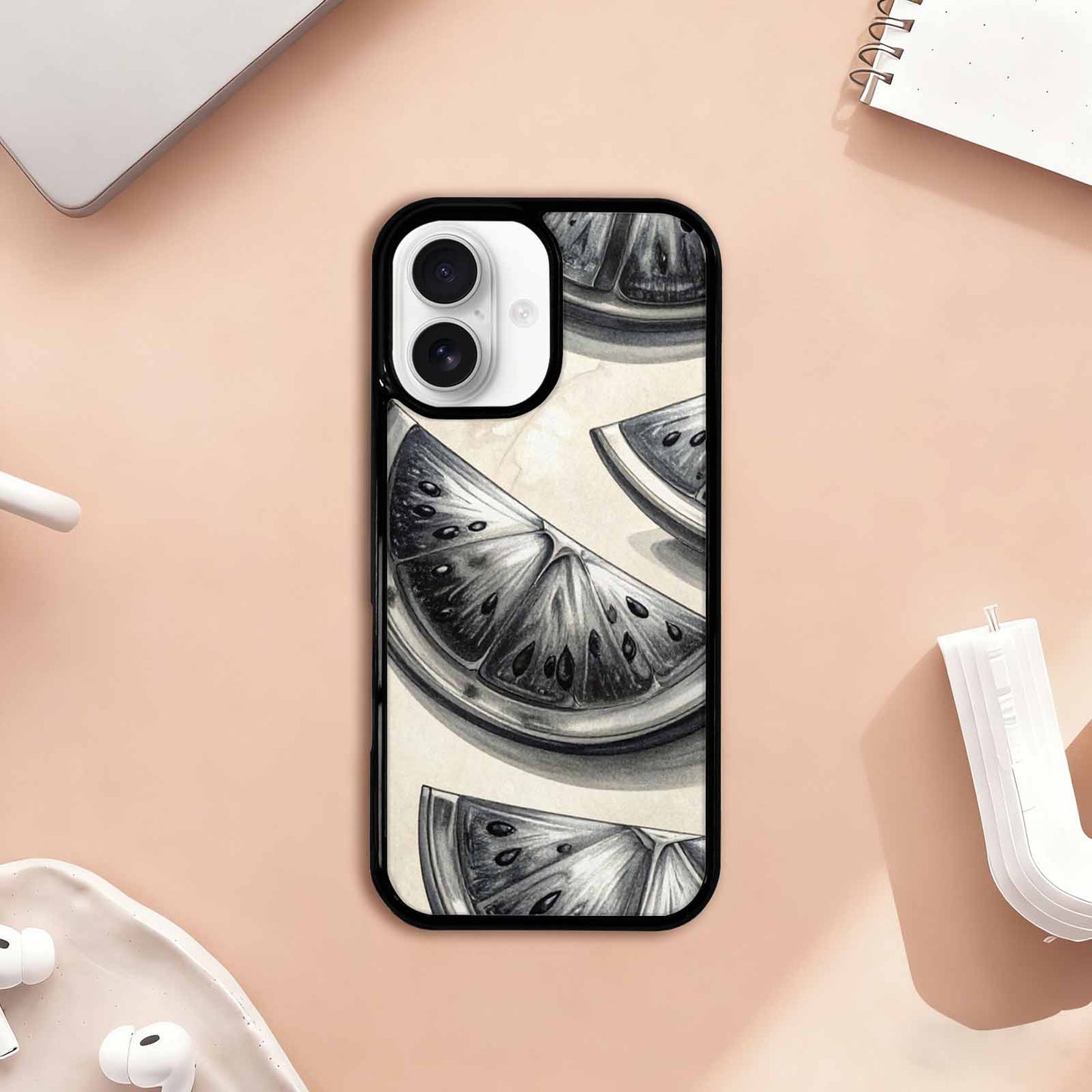 iPhone 17 Case — Chrome Gothic Watermelon Gothic Skulls, Custom Phone Case