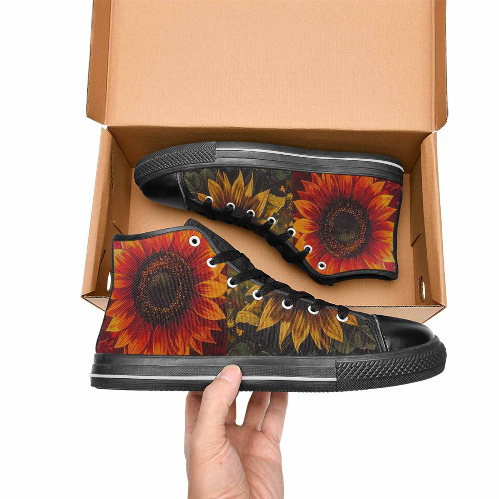 WOMEN'S Blend Melt Them High Top Canvas Vibrant Chaos Custom Shoes