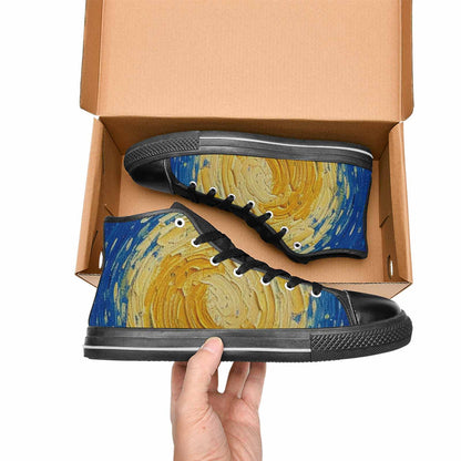 WOMEN'S Starry Night Galaxy High Top Canvas Cottagecore Sneakers