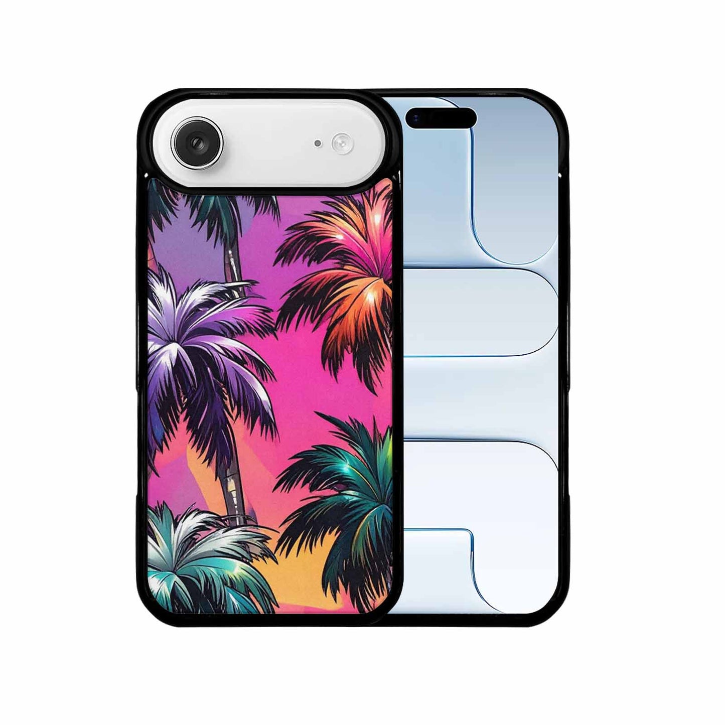 iPhone 17 Air Case — Chrome Bling Palm Tree Original Art, Original Design Phone Case