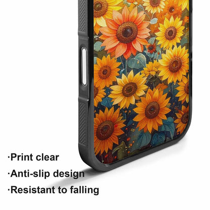 iPhone 17 Case — Full Color Vibrant Sunflower Floral, Custom Designed Case Cover