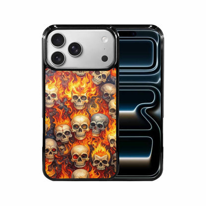 iPhone 17 Pro Max Case — Skulls Flaming Skulls Small Gothic Skulls, Custom Print Case Cover