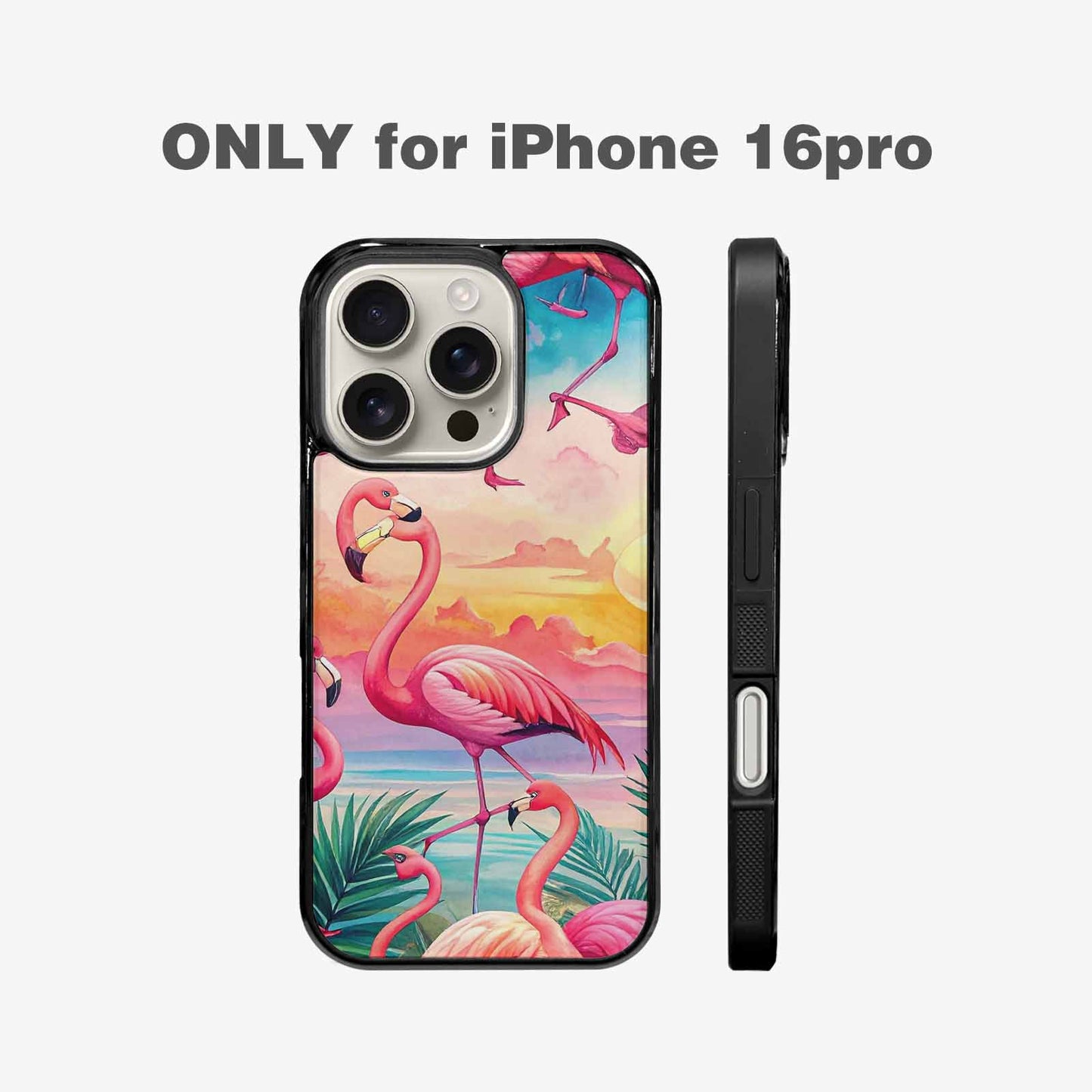 iPhone 16 Pro Case — Flamingo Tropical Flamingo Tropical Pattern Hundreds, Custom Printed Phone Case