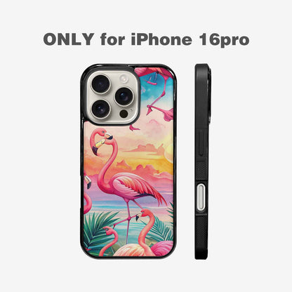 iPhone 16 Pro Case — Flamingo Tropical Flamingo Tropical Pattern Hundreds, Custom Printed Phone Case