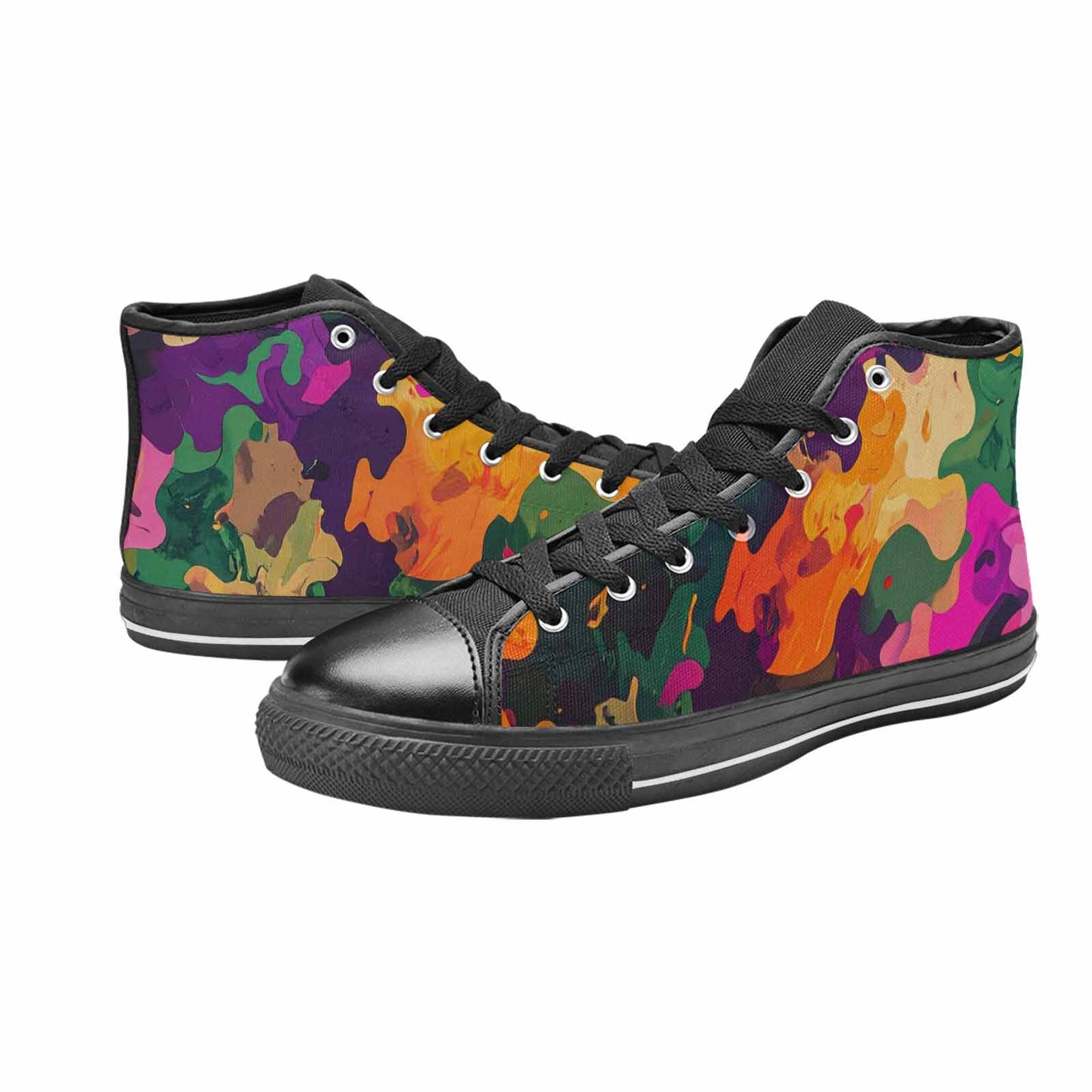 WOMEN'S Military Camouflage Blotch High Top Canvas Surreal Sneakers