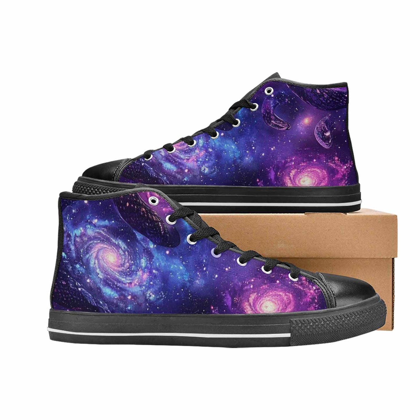 WOMEN'S Galaxy Snake Print High Top Canvas Aesthetic Sneakers