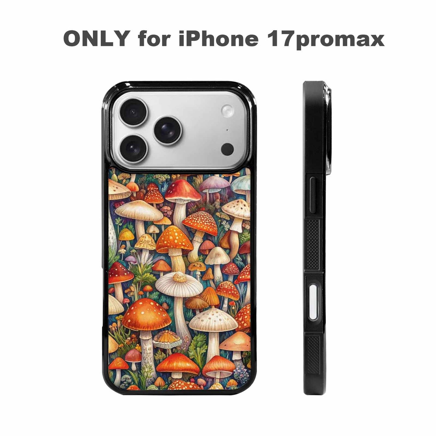 iPhone 17 Pro Max Case — Mushrooms (general) Mushrooms Pattern Original Art, Personalized Phone Case