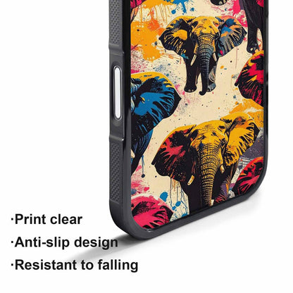 iPhone 17 Pro Case — Bold Splatter Elephant Silhouette Original Art, Unique Phone Case Design