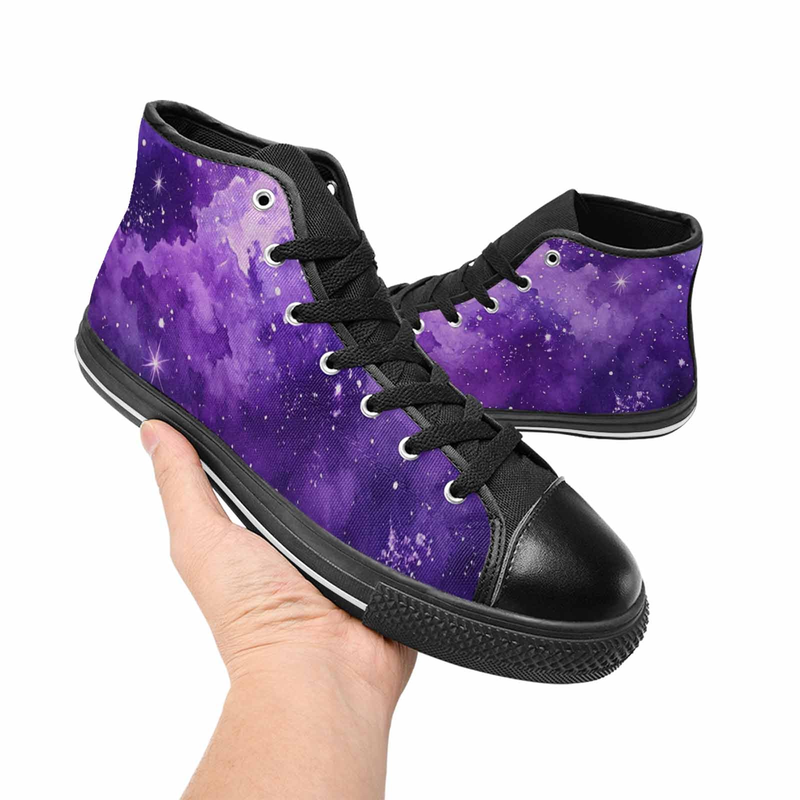 WOMEN'S Galaxy Art - High Top Canvas Grunge Shoes