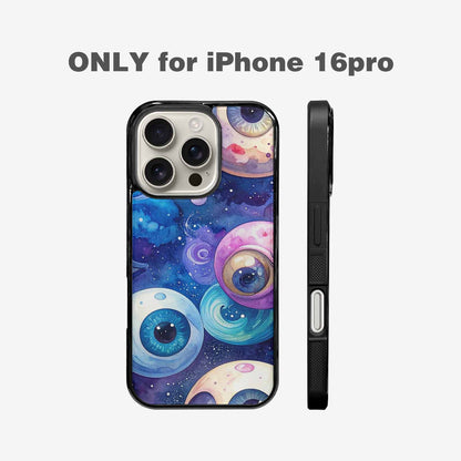 iPhone 16 Pro Case — Cartoon Eyeballs Galaxy, Original Design Phone Case