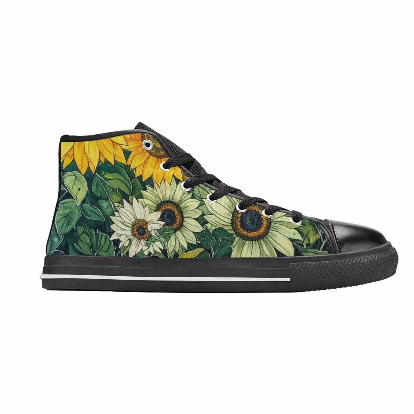 MEN'S Sunflower High Top Canvas Cottagecore Sneakers