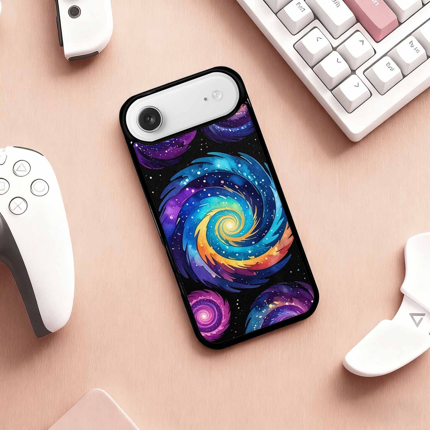iPhone 17 Air Case — Rose Galaxy Art Seamless Pattern Galaxy, Custom Printed Phone Case