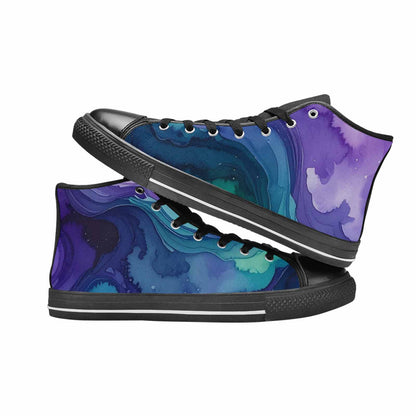 WOMEN'S Galaxy Aurora Nebula High Top Canvas Grunge Shoes