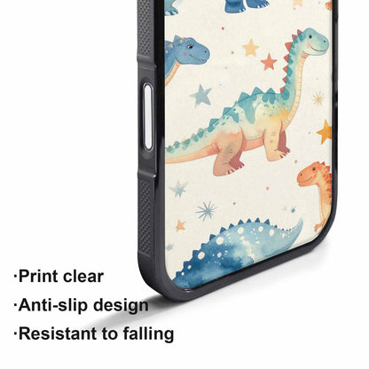 iPhone 17 Pro Case — Retro Dinosaurs Star Burst Galaxy Space, Custom Phone Case