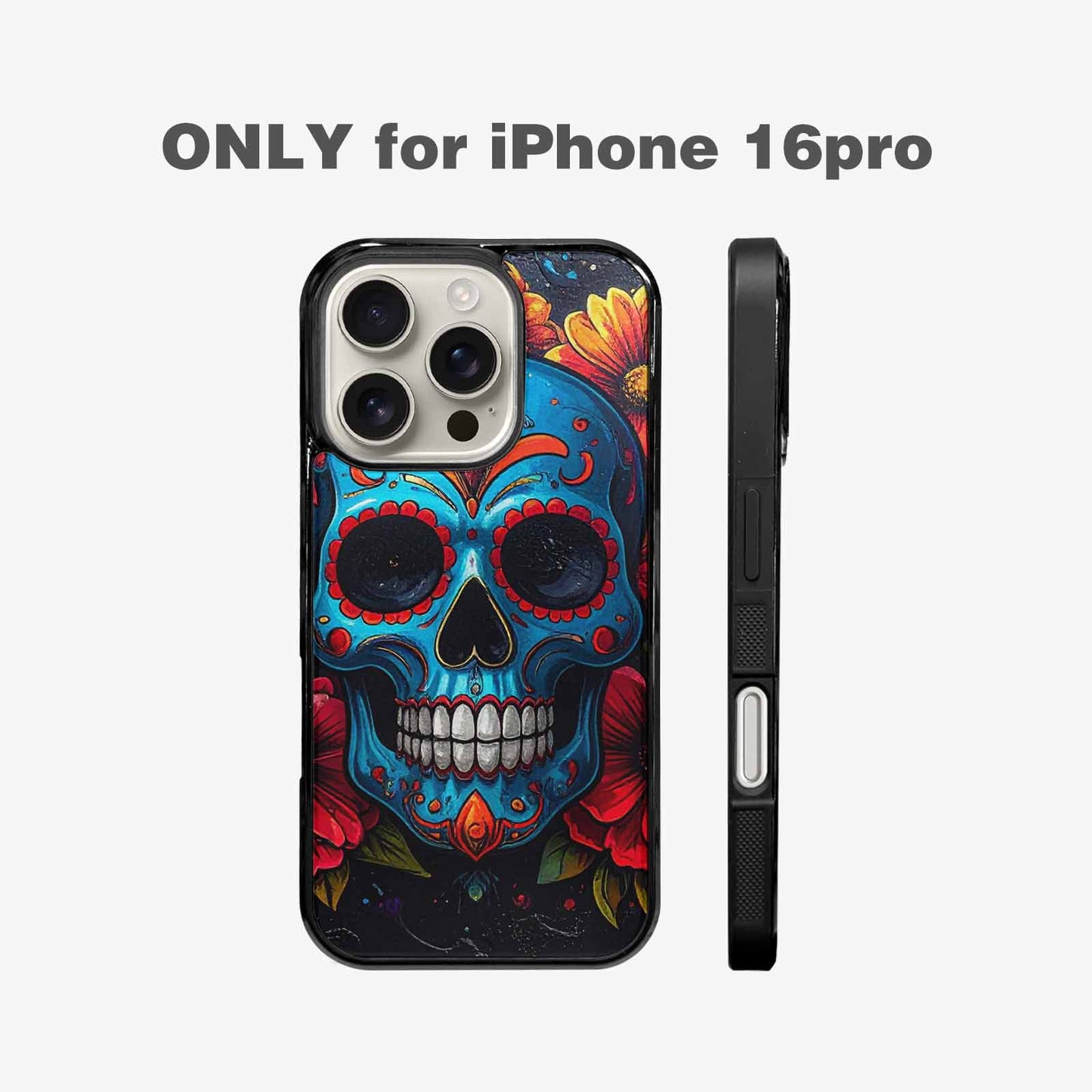 iPhone 16 Pro Case — Graffiti Skull Art Seamless Pattern Vibrant, Custom Designed Case Cover