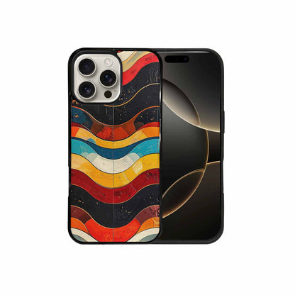 iPhone 16 Pro Max Case — Retro Wave Scallop Stripe Small Wzf, Custom Art Phone Cover