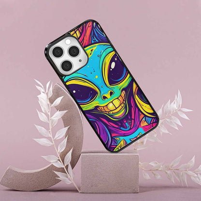 iPhone 15 Pro Max Case — Alien Ufo Cartoon, Custom Art Phone Cover